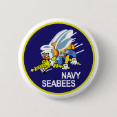 Seabees NAVY Ronde Button 5,7 Cm (Voorkant)