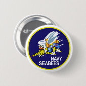 Seabees NAVY Ronde Button 5,7 Cm (Voorkant /achterkant)