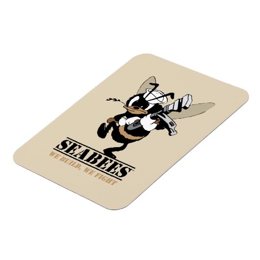 Seabees Wij bouwen We Fight Photo Magnet Magneet (Linkerzijde)