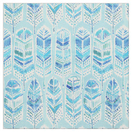 SEABIRD Aqua Beachy Waterverf Boho Feathers Stof
