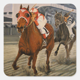 Seabiscuit Defeats War Admiral Match Race Vierkante Sticker