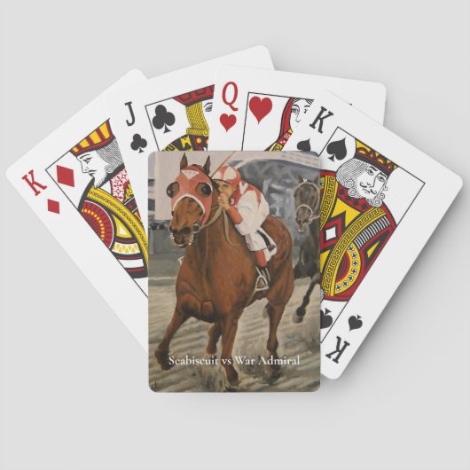 Seabiscuit verslaat oorlogsadmiraal in klassieke r pokerkaarten (Achterkant)