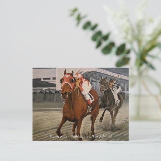 Seabiscuit vs War Admiral Horse Race Briefkaart (Staand voorkant)