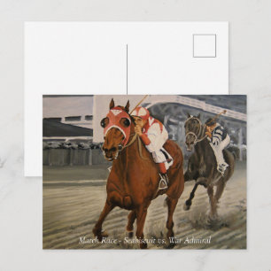 Seabiscuit vs War Admiral Horse Race Briefkaart