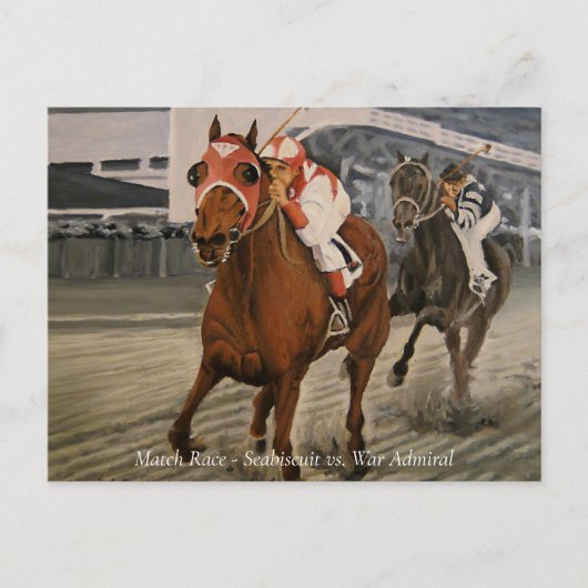 Seabiscuit vs War Admiral Horse Race Briefkaart (Voorkant)