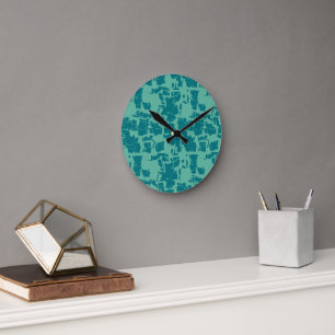 Seabolt Blau Abstract Ronde Klok