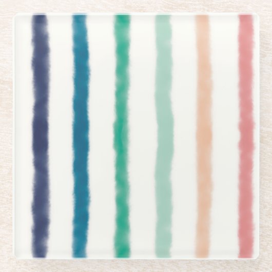 Seabreeze Stripes Glazen Onderzetter (Voorkant)