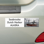 Seabroke, Crab Boat in de Nederlandse haven, Alask Bumpersticker (Op auto)