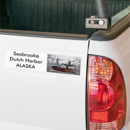 Seabroke, Crab Boat in de Nederlandse haven, Alask Bumpersticker (Op Truck)