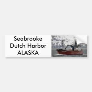 Seabroke, Crab Boat in de Nederlandse haven, Alask Bumpersticker