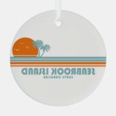 Seabrook Island South Carolina Sun Palm Trees Glas Ornament (Achterkant)