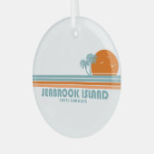 Seabrook Island South Carolina Sun Palm Trees Glas Ornament (Voorkant links)