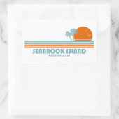 Seabrook Island South Carolina Sun Palm Trees Rechthoekige Sticker (Tas)