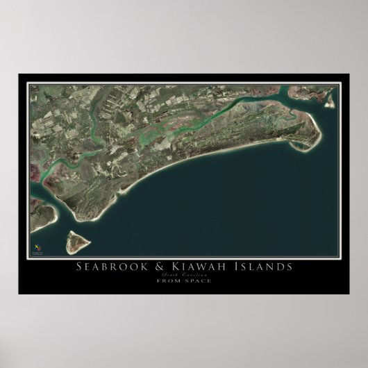 Seabrook & Kiawah Islands South Carolina Satellite Poster (Voorkant)