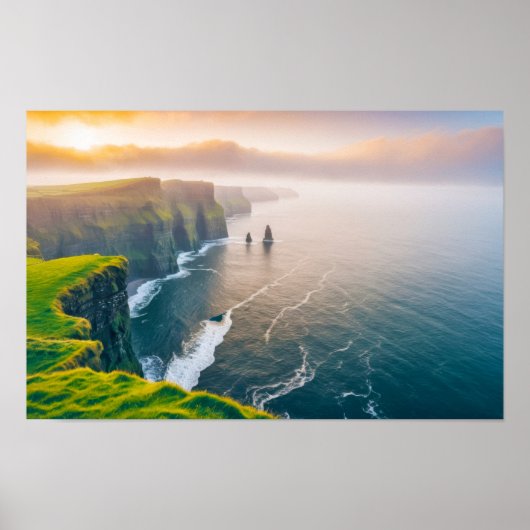 Seacoast Ocean Zee Natuur Blue Water Aerial Uitzic Poster (Voorkant)