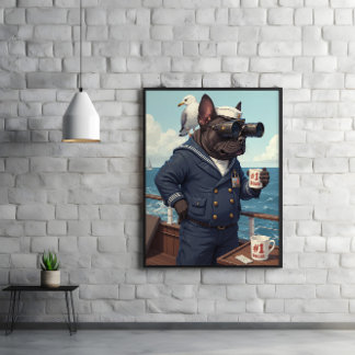 Seadog scans horizon: alle poten versierd poster