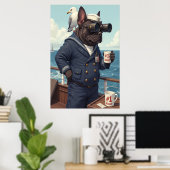 Seadog scans horizon: alle poten versierd poster (Thuiskantoor)