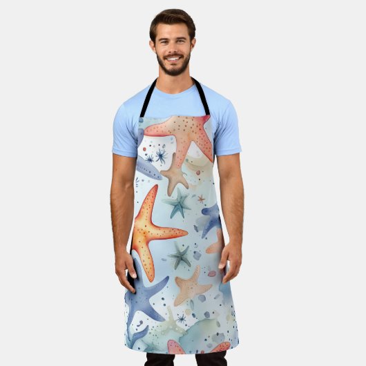 Seafish Kleurrijk patroon Schort (Gedragen)