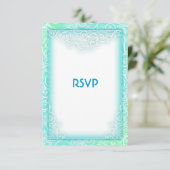 Seafoam Aqua en White Beach Trouwen RSVP (Staand voorkant)