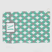 Seafoam | Ash Gray | Monogram wit argyle-patroon Golfhanddoek (Horizontaal)