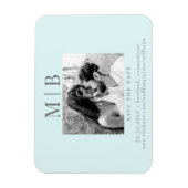 Seafoam B/W Paar Foto Bruiloft Save the Date Magneet (Verticaal)