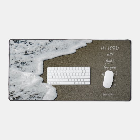 Seafoam Beach Bijbelvers Bureaumat (Keyboard & Muis)