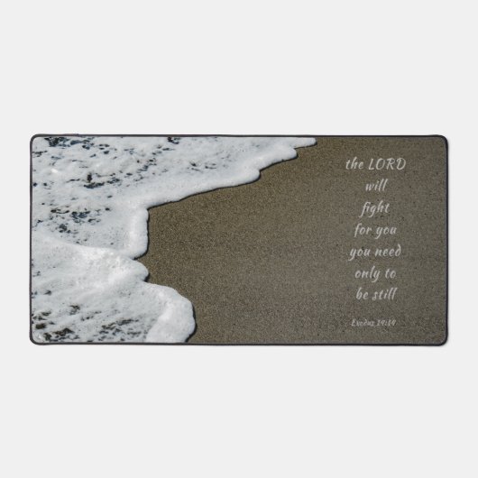 Seafoam Beach Bijbelvers Bureaumat (Voorkant)