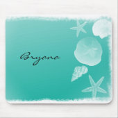 Seafoam Blauwgroen Beach Ocean Sea Shells Muismat (Voorkant)