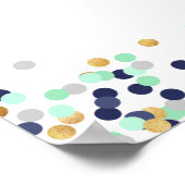 Seafoam blue green gold Birthday Welkomstfeest Poster (Hoek)