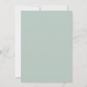 Seafoam Blush Leaf Bruiloft Kaart (Achterkant)