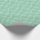 Seafoam Coral Reef Seahorse Gift Wrap Cadeaupapier (Hoek)
