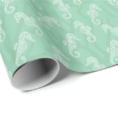 Seafoam Coral Reef Seahorse Gift Wrap Cadeaupapier (Rol Hoek)