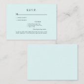 Seafoam Dinner Opties Bruiloft RSVP Behuizing Informatiekaartje (Voorkant / Achterkant)