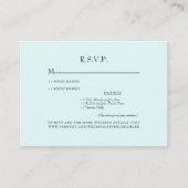 Seafoam Dinner Opties Bruiloft RSVP Behuizing Informatiekaartje (Voorkant)