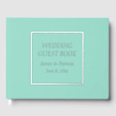Seafoam Eenvoudige Gestileerde Lettering Wedding Gastenboek (Voorkant)