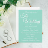 Seafoam eenvoudige stijl bruiloft kaart