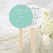 Seafoam Eenvoudige Trouwceremonie Programma Handwaaier