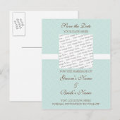 Seafoam Eggshell Bewaar de datum Briefkaart (Voorkant / Achterkant)