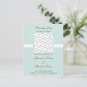 Seafoam Eggshell Bewaar de datum Briefkaart (Staand voorkant)