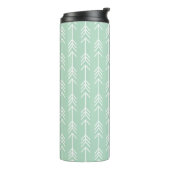 Seafoam en Grijze Pijlen Monogram Thermosbeker (Gedraaid links)