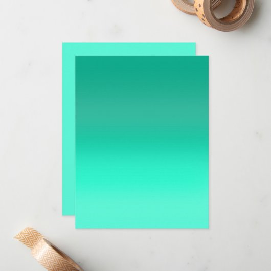 Seafoam Fade Notitiekaartje (Voorkant / Achterkant in situ)