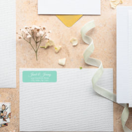 Seafoam gestileerde namen bruiloft retour adres etiket