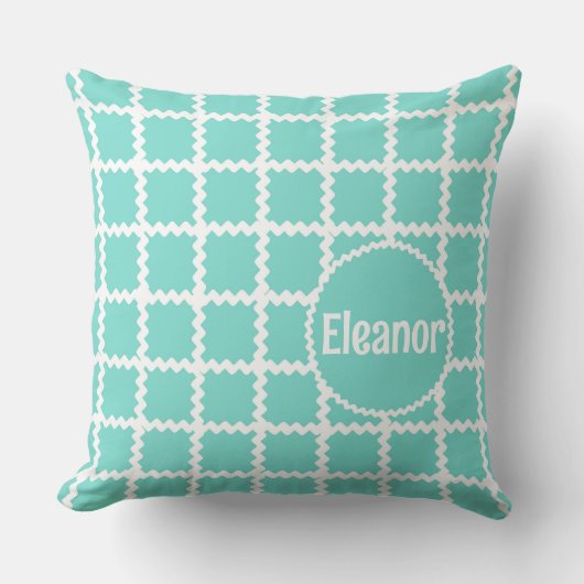 Seafoam Girls Pillow met  Ric Rac Kussen (Voorkant)