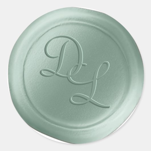 Seafoam Green 2 Letter Monogram Wax Seal Stickers (Voorkant)