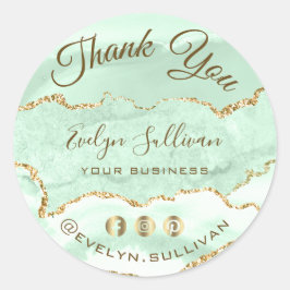 Seafoam Green Agaat Dank u Ronde Sticker