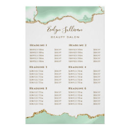 Seafoam Green Agaat prijslijst Glossy Perfect Poster
