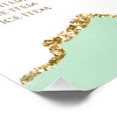 Seafoam Green Agaat prijslijst Glossy Perfect Poster (Hoek)