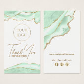 Seafoam green agate bijsluiter visitekaartje (Voorkant /achterkant)