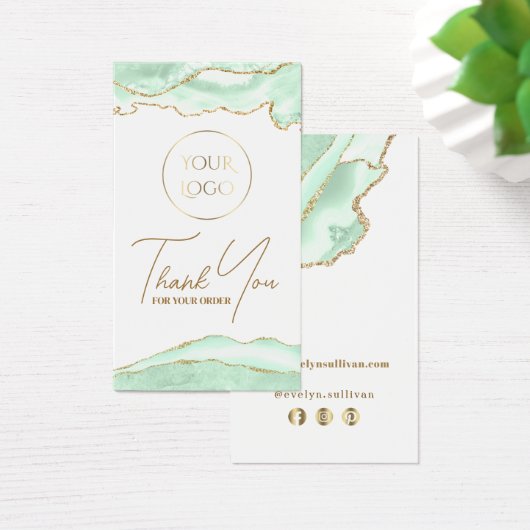 Seafoam green agate bijsluiter visitekaartje (Bureau)