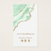 Seafoam green agate bijsluiter visitekaartje (Achterkant)